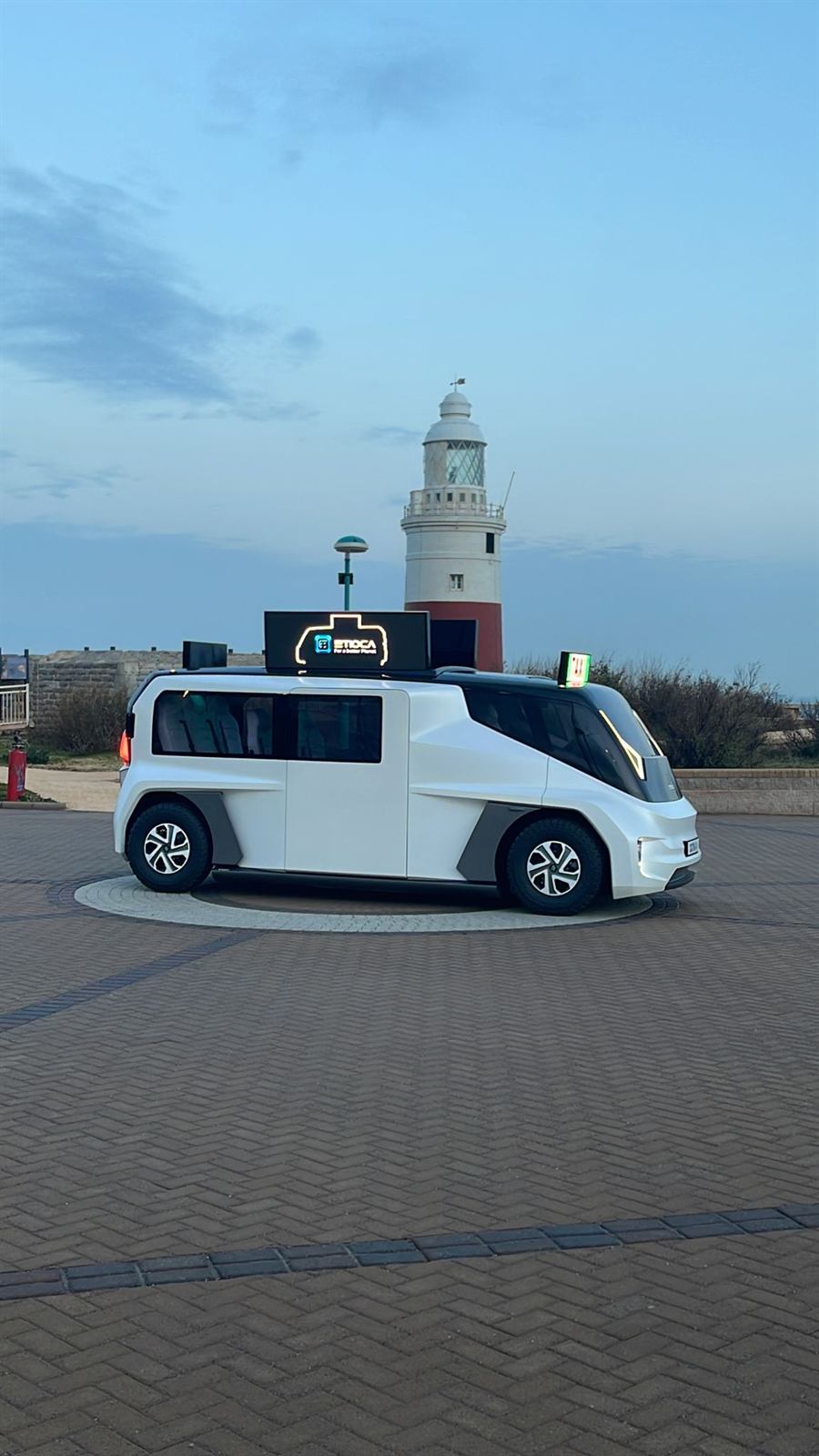 The ETIOCA prototype, lit up at Europa Point, Gibraltar